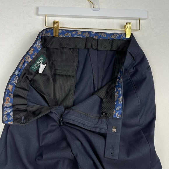 Ralph Lauren Men’s Dress Pants 34X30 Classic Fit‎ Flat Front Pants Black - Picture 11 of 15